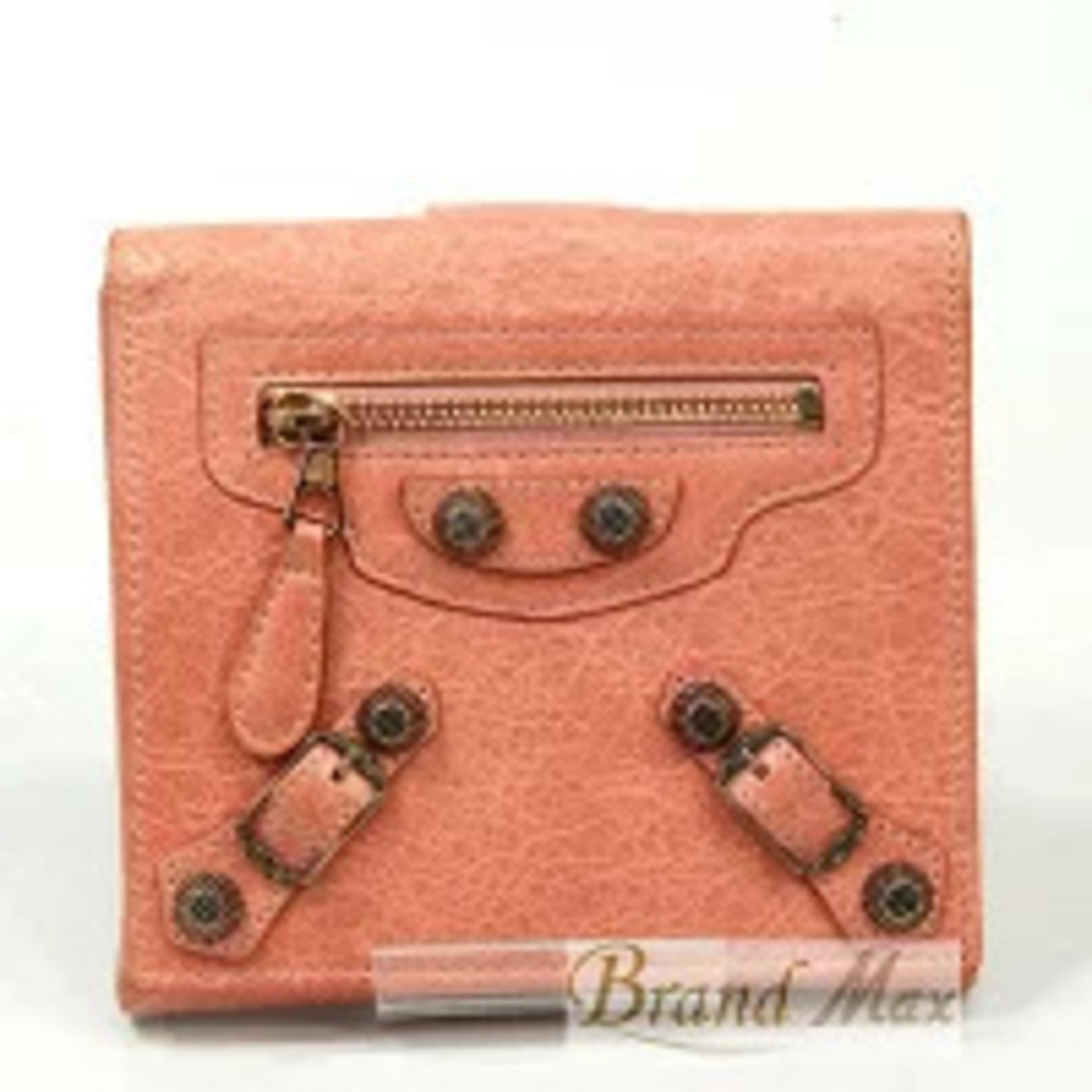 Balenciaga Double Hook Wallet Sheepskin Pink